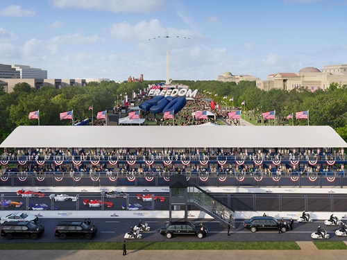 A motorcade on the racetrack