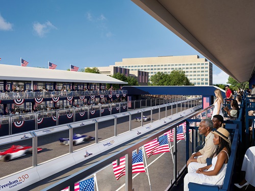Fans watch the on-track action