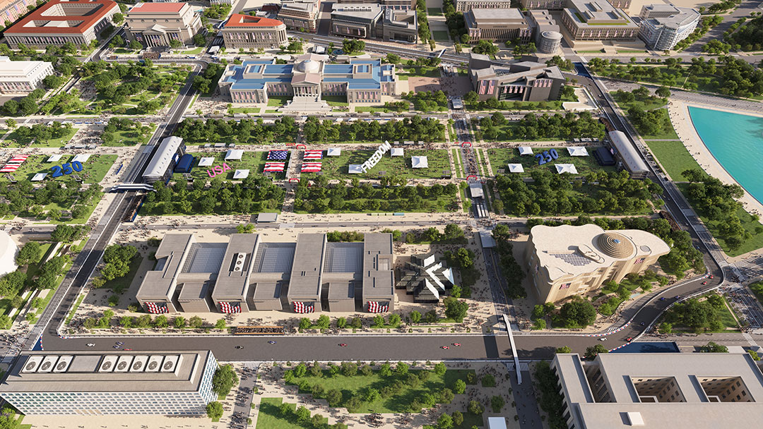 A arial rendering of the course