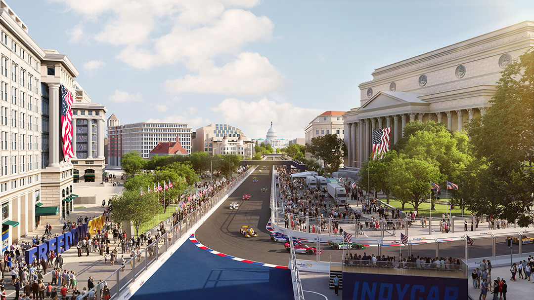 A render of cars on track
