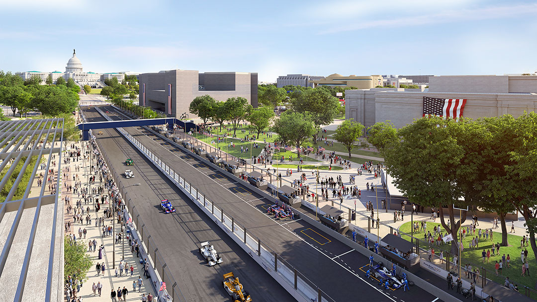 A render of cars on track