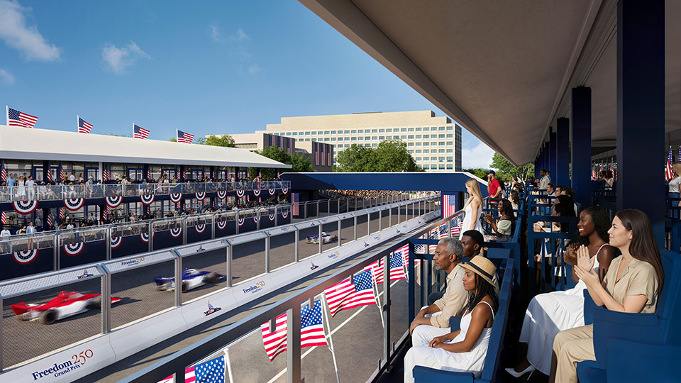 Fans watch from the Champions Club